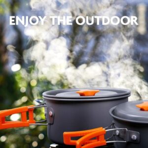 ست ظروف سفری آشپزی آلومینیومی 3 تیکه کمپینگ COOKWARE