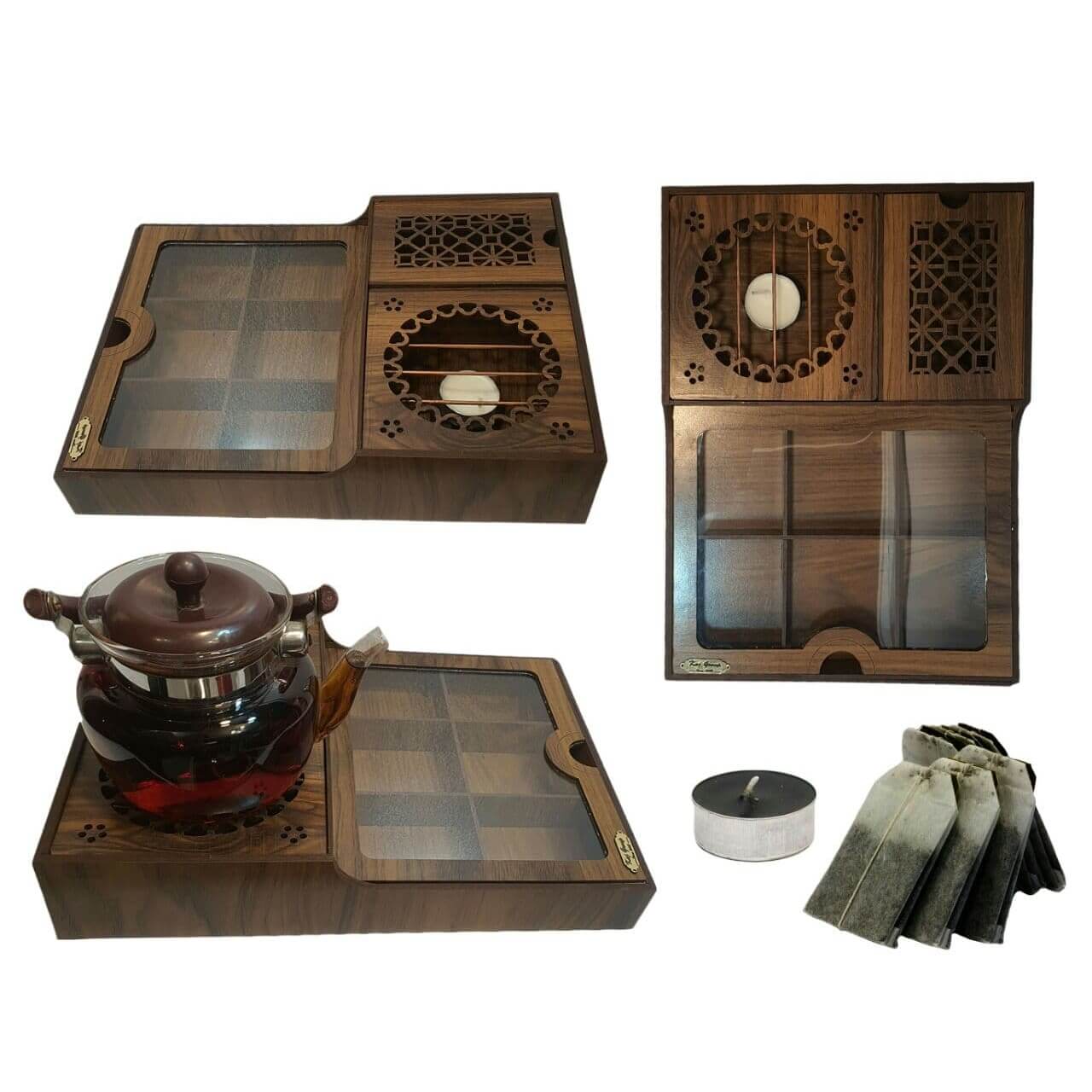 جعبه تی بگ پذیرایی وارمردار چوبی